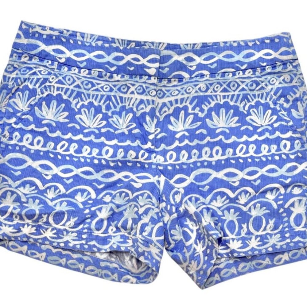 Southern Tide Blue Ocean Patterned Cotton Shorts Women's size 2